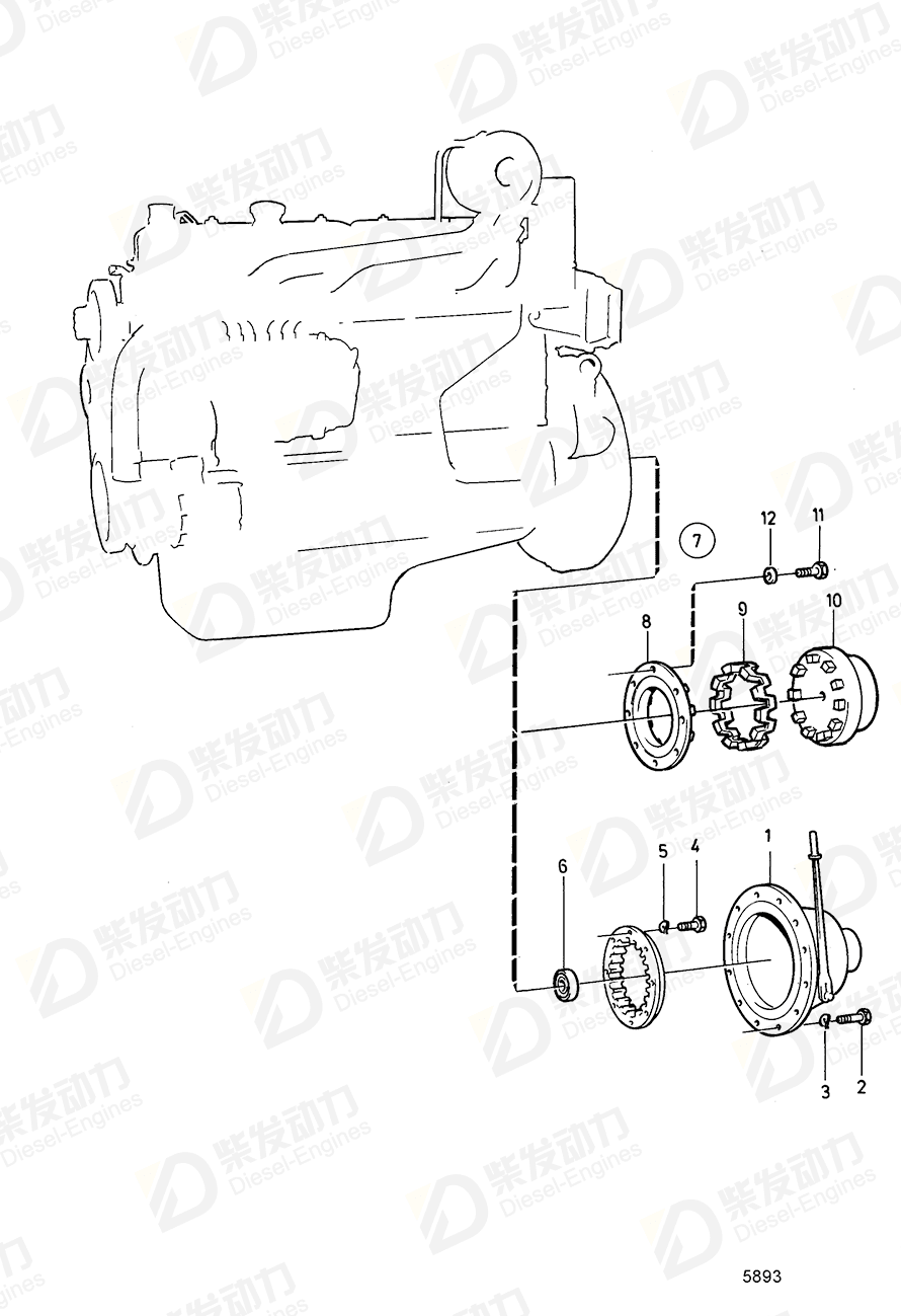 VOLVO Friction clutch 849583 Drawing